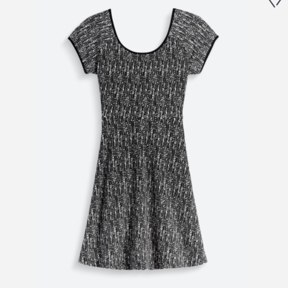 Brand new, black and white patterned dress